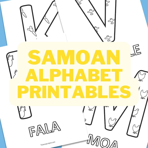 Samoan Alphabet Printable