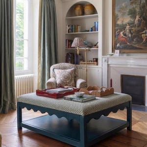 Bespoke Ottoman Coffee Table with scalloped wavy details