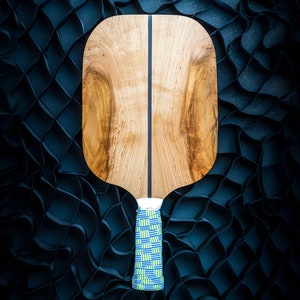 Custom Handmade Wooden Pickleball Paddle. Figured Maple, Walnut, Ash, Cherry, Mahogany. Great for Gifts, trophies, autographs, decor.