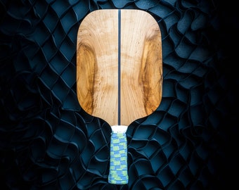 Custom Handmade Wooden Pickleball Paddle. Figured Maple, Walnut, Ash, Cherry, Mahogany. Great for Gifts, trophies, autographs, decor.