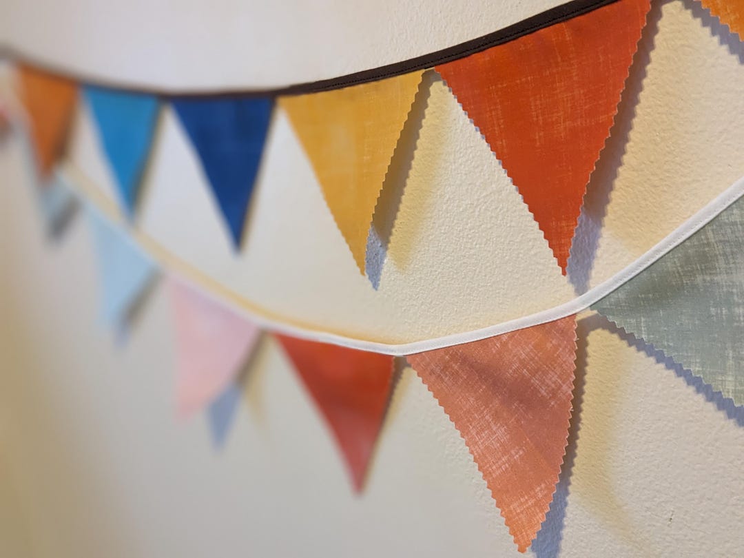 Cotton Pennant Bunting String Banner Flags Cloth Fabric Triangle Flags ...