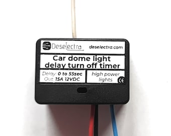 Opóźnienie włączania oświetlenia wnętrza samochodu: regulowane 1-55 s, dioda LED 12 V