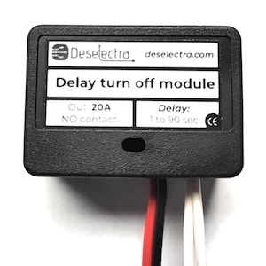 Relé temporizador de apagado retardado de 12 V, 0-90 s, 20 A, pequeño, universal, para módulo de interruptor de coche.