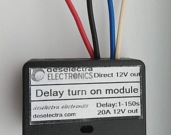 Easy to use car timer switch relay 1-150 sec delay on 12v 20a direct 12v out