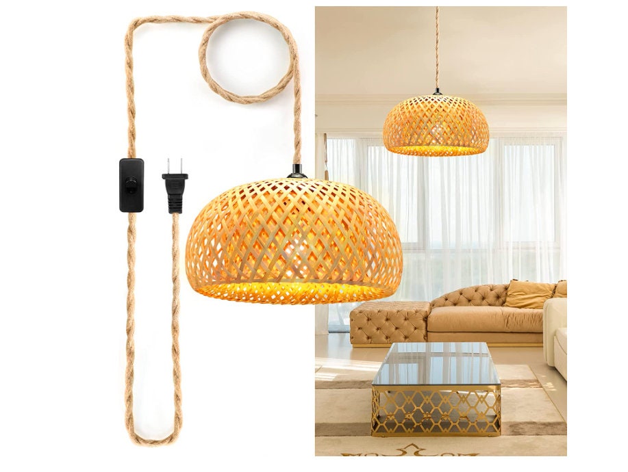 Plug In Hanging Rattan Light atelieryuwa.ciao.jp