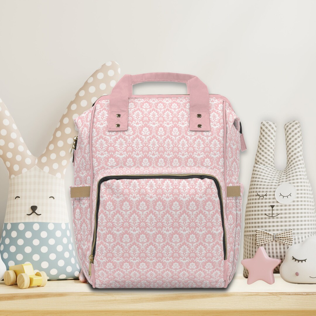 Pink Damask Diaper Bag Backpack Baby Shower Gift for Mom for Newborn ...