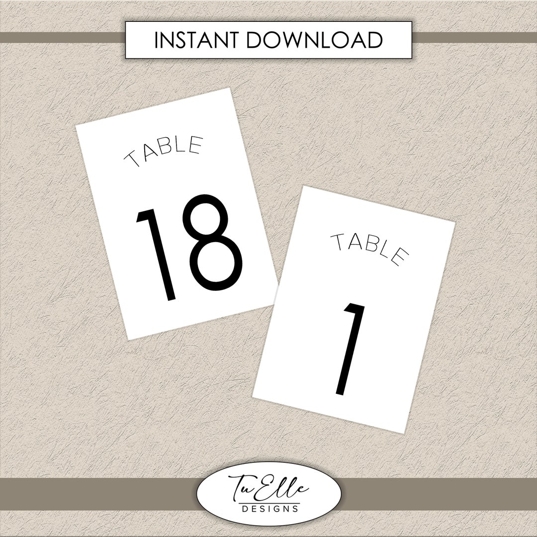 INSTANT DOWNLOAD Table Numbers Printable Numbers 1-40 - Etsy