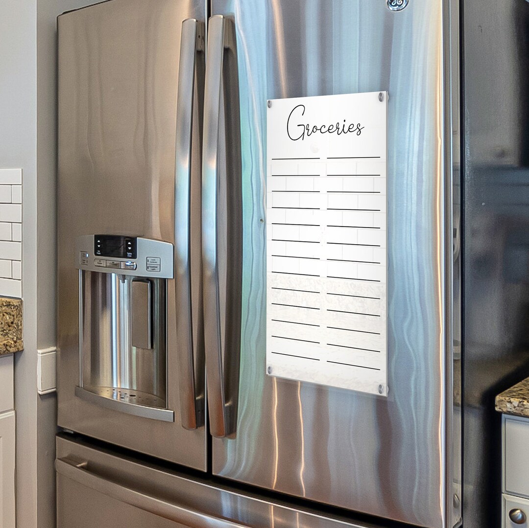 Acrylic Grocery List Dry Erase Grocery List Acrylic Family Etsy