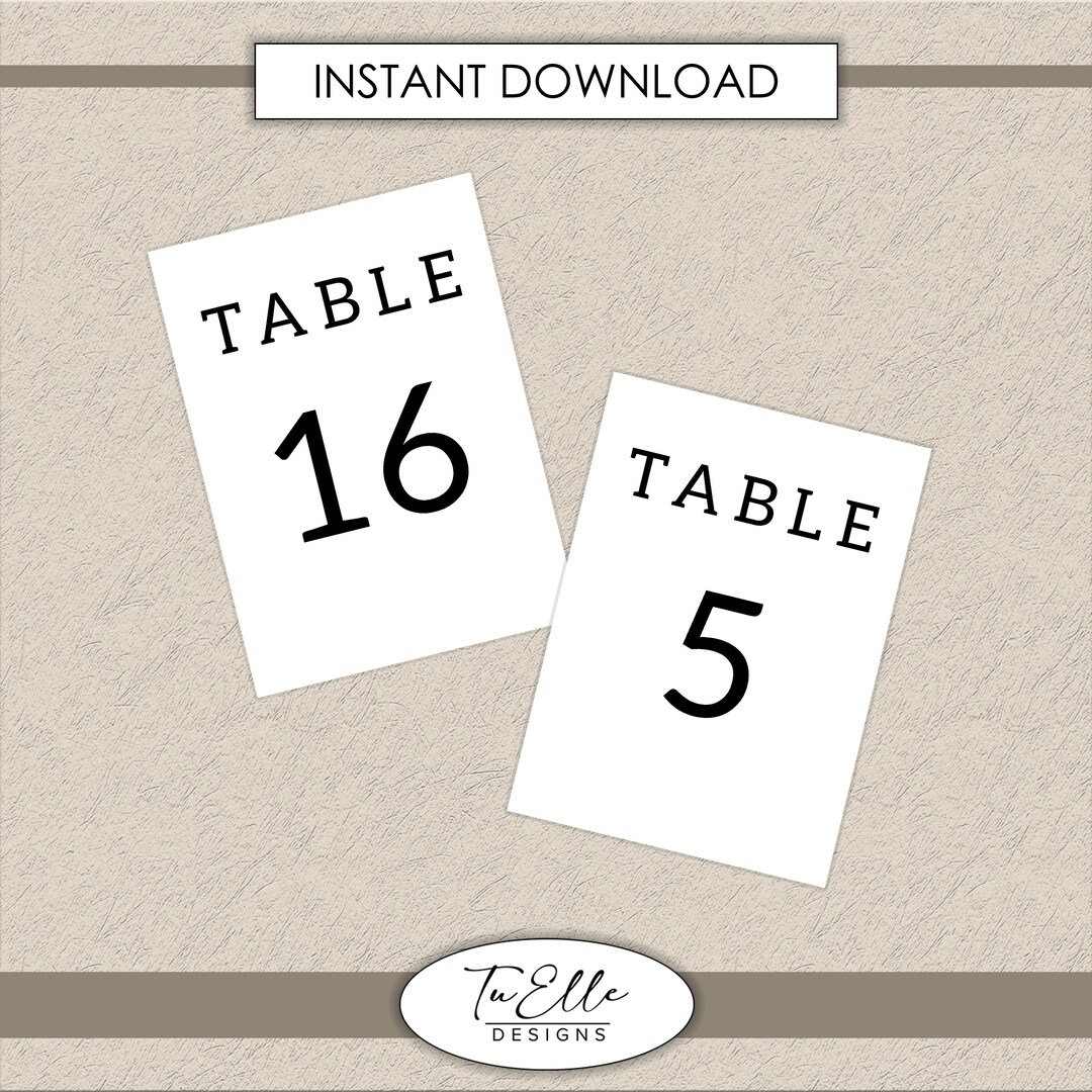 INSTANT DOWNLOAD Table Numbers Printable Numbers 1-40 - Etsy