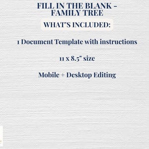 Family Tree - Fill-in the Blank - Editable Canva Template - Instant ...