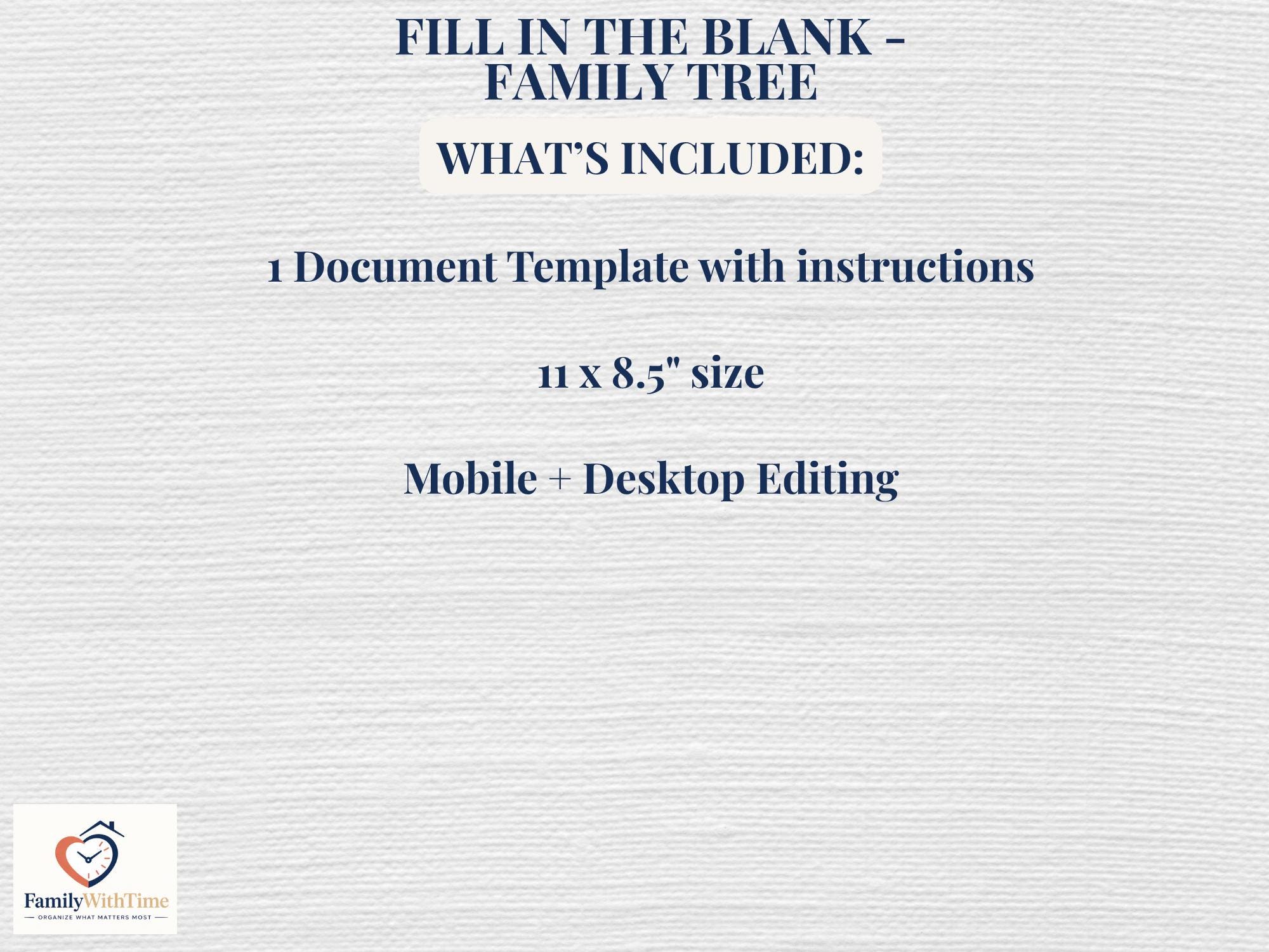 Family Tree - Fill-in the Blank - Editable Canva Template - Instant ...