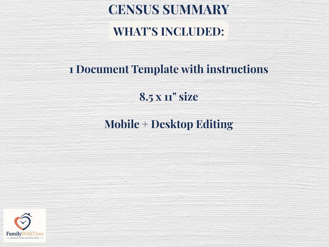 Census Sumlev Census Summary Sheet ~ Editable Canva Template ~ Genealogy Worksheet ...