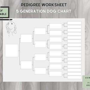 Cuadro genealógico de perros: ¡5 generaciones en una página! - PDF rellenable