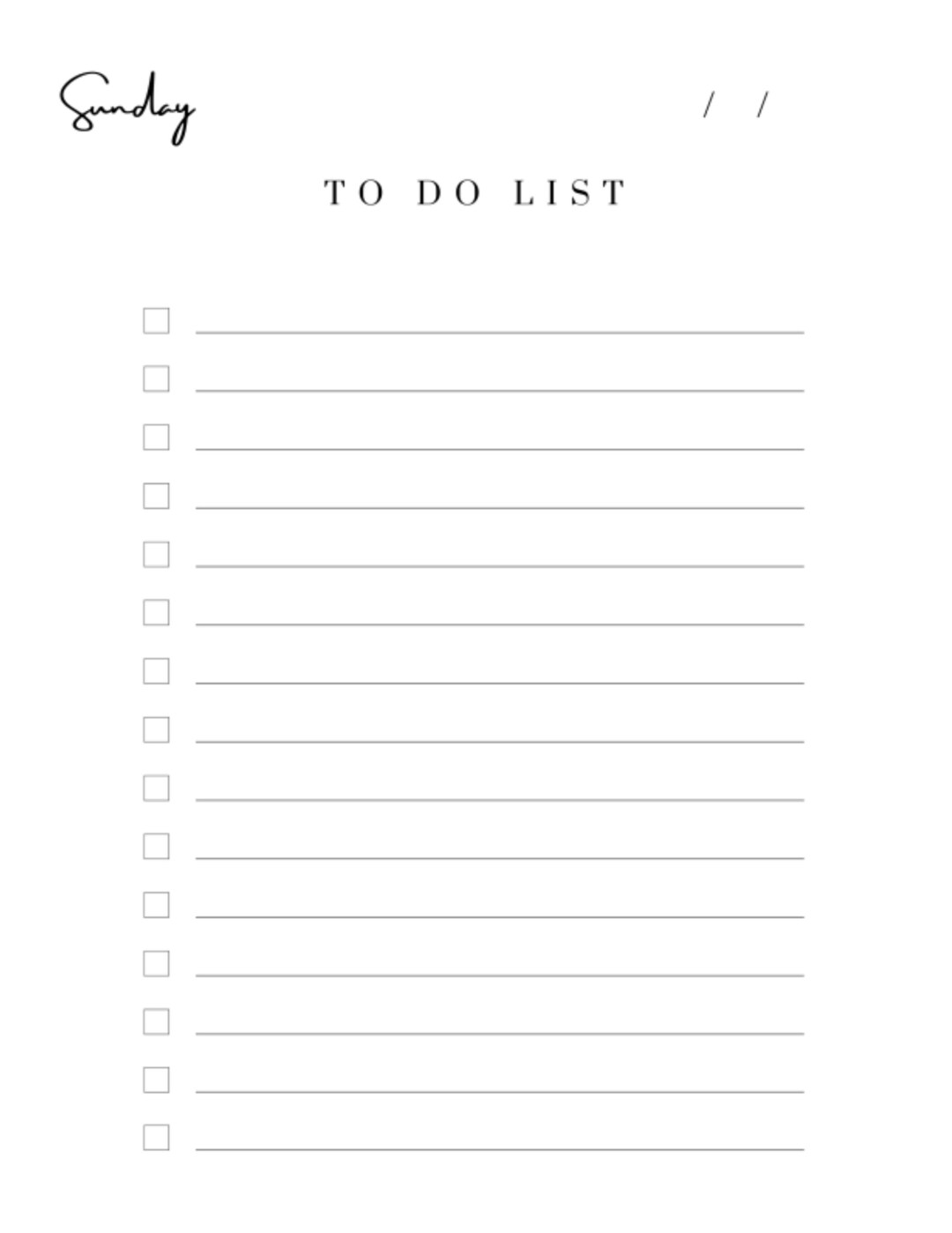 Blank Daily to Do List, Productivity, Tasks, List, Checklist, Daily ...