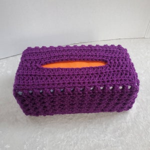 Flat Tissue Box Cover, Fits standard Rectangular tissue box, Any color, Handmade Crochet Gifts Home Office decor Made to Order Free Shipping