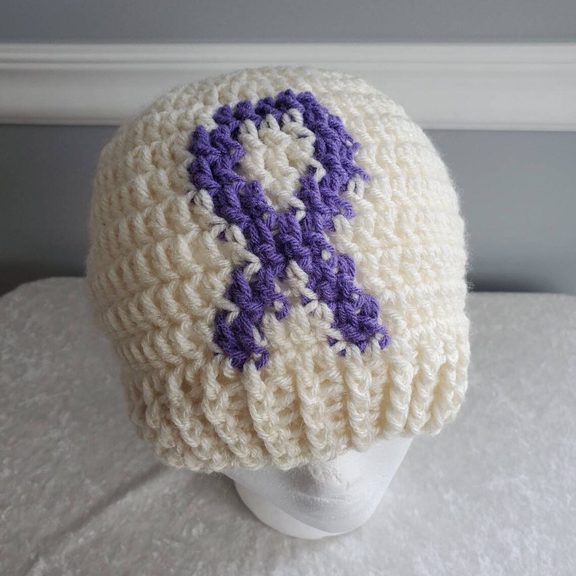 Pattern Cancer Ribbon Cap Cancer Awareness Ribbon Adult Beanie, Crochet Hat Beanie, Pink, Breast ...