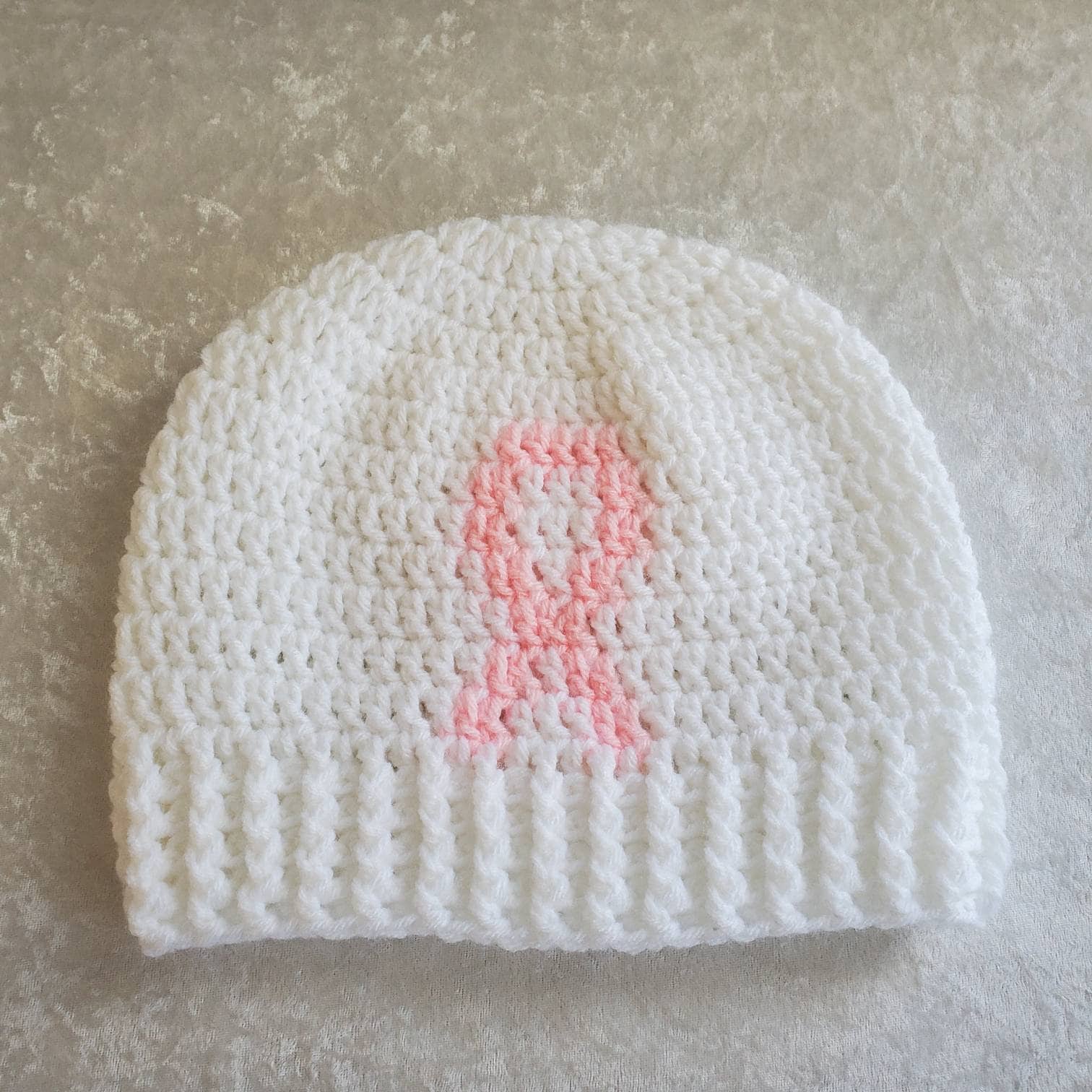 Pattern Cancer Ribbon Cap Cancer Awareness Ribbon Adult Beanie, Crochet Hat Beanie, Pink, Breast ...