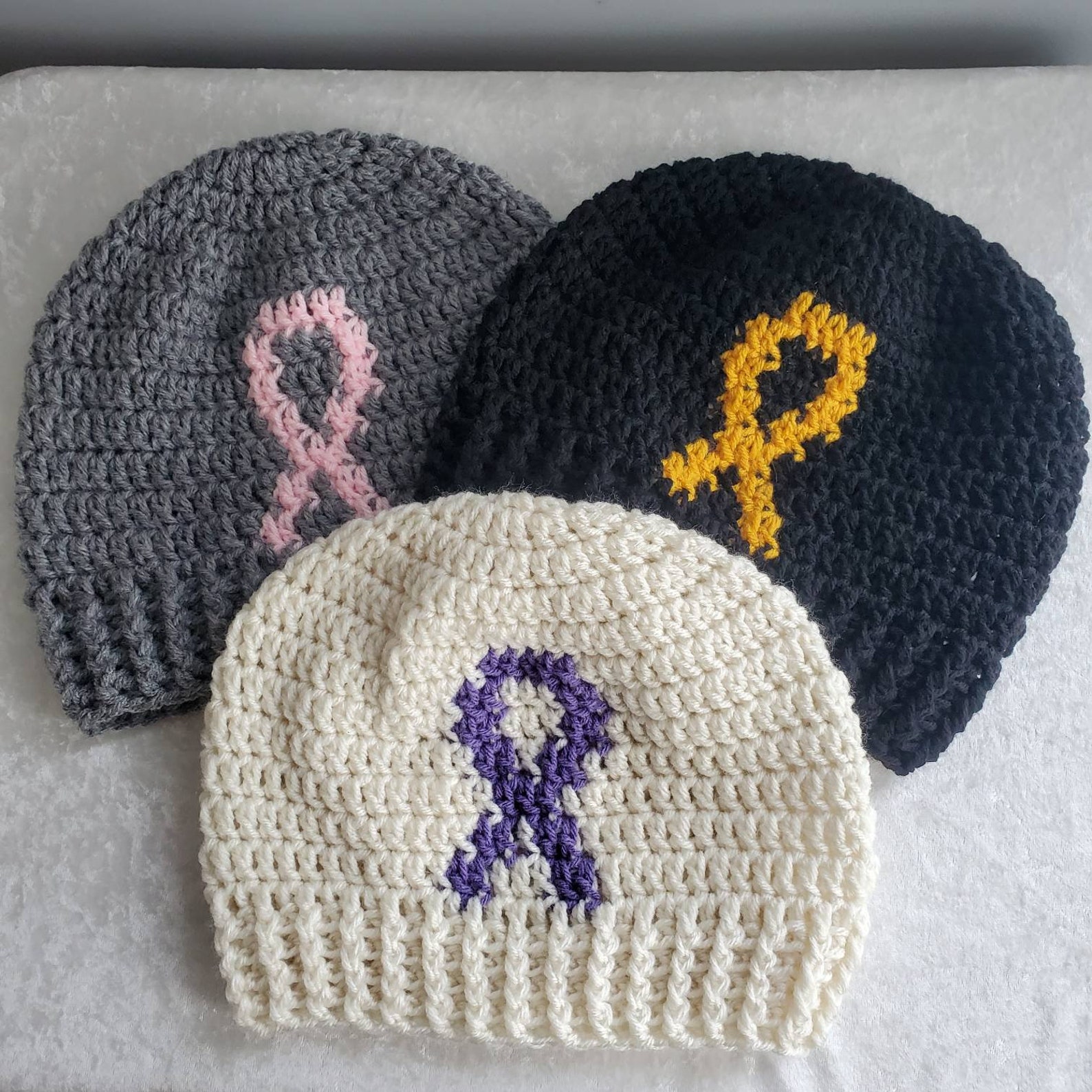 Pattern Cancer Ribbon Cap Cancer Awareness Ribbon Adult Beanie, Crochet Hat Beanie, Pink, Breast ...