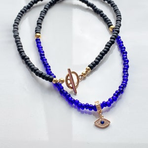 dainty Evil eye charm necklace