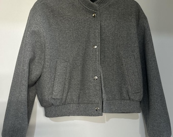 Vintage Catalina Wool Jacket 80s Lightweight Houndstooth Bomber