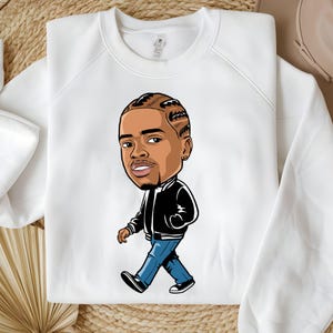 Homme cool qui marche dans le style dessin animé PNG | Personnage de la mode urbaine png | Graphique tendance pour t-shirts | Téléchargement numérique esthétique hip hop