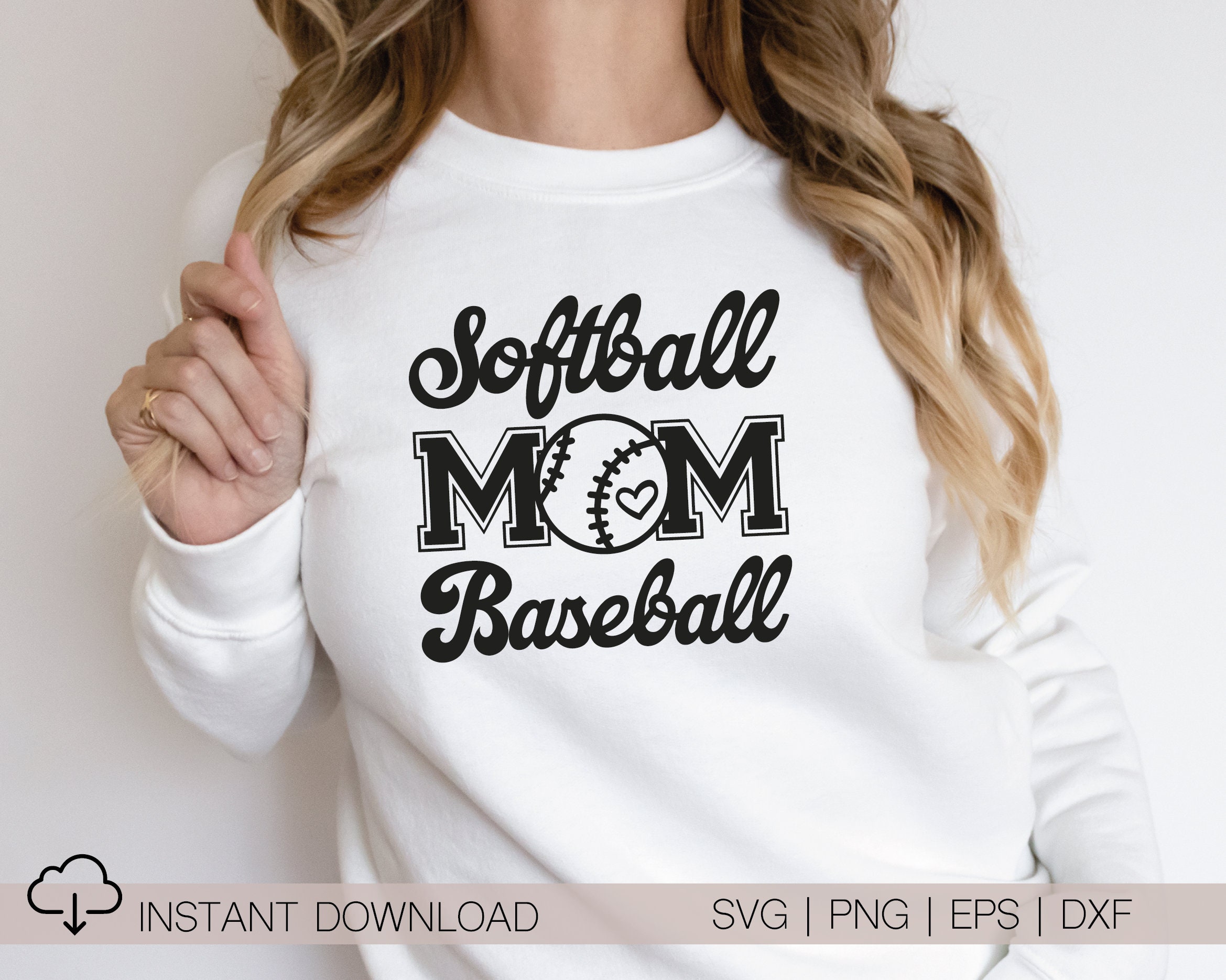 Softball and Baseball Mom SVG PNG Baseball Svg Softball Svg Etsy