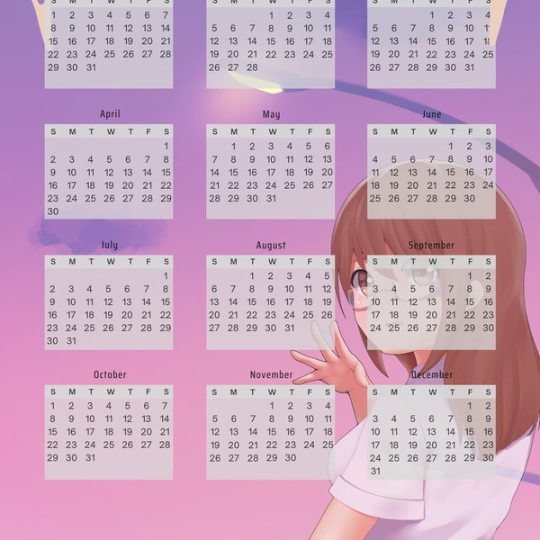 Anime 2023 Calendar Etsy