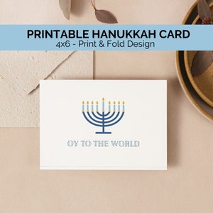 Carte de Hanoukka imprimable | Oy to the world
