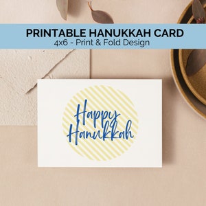 Carte de Hanoukka imprimable | Joyeux Hanoukka
