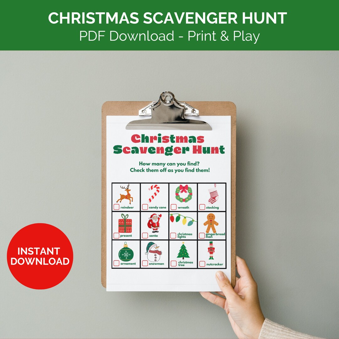 Christmas Scavenger Hunt for Kids | Printable Game - Etsy