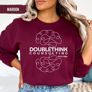 Doublethink Consulting 1984 Sweater George Orwell Shirt 1984 Sweatshirt Banned Books Shirt Gift for Teacher Sarcastic Book Sweater Books