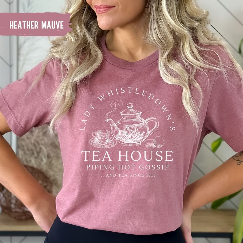Bridgerton Shirt Lady Whistledown's Gossip Girl Bridgerton Gift Regency Spill the Tea Lady Whistletown Literature Shirt Reading TSBCBRID01 image 5