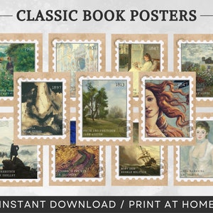 Literarisches Wandbild Klassisches Literatur Poster Literatur Kunst Geschenk für Buchliebhaber Geschenk für Englisch Lehrer Klassenzimmer Dekor Bibliothek Dekor Bücher