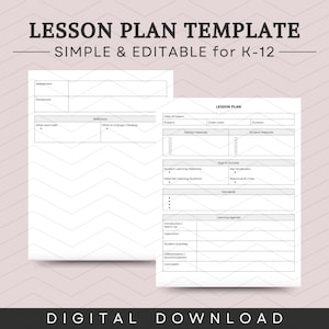 Simple Lesson Plan Template for Teachers Editable Lesson Plan Template Google Doc PDF Download Teacher Resources Daily Planning Easy to Use