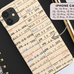 Library Card Phone Case Book Phone Case Book Phone Cases Vintage Phone Case Retro Phone Case Due Date Phone Case New iPhone Phone Case