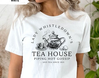 Bridgerton Shirt Lady Whistledown's Gossip Girl Bridgerton Gift Regency Spill the Tea Lady Whistletown Literature Shirt Reading TSBCBRID01