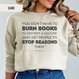 Fahrenheit 451 Sweater Ray Bradbury Shirt Dystopian Shirt Book Lovers Gift Fahrenheit 451 Shirt Dystopian Book Shirt Classic Literature Gift