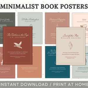 Aesthetic Book Posters Minimalist Book Poster Simple Book Poster Classic Literature Posters Gift for Book Lover Gift for Reader Gift for Her