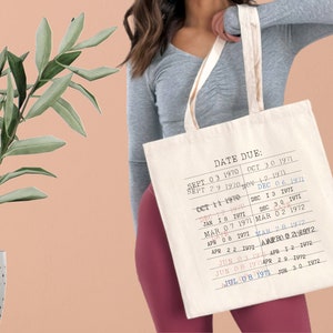 Vintage Library Card Tote Bag for Librarian Tote Bag for Book Lover Vintage Tote Bag Old Library Card Retro Library Bag Vintage Book Bag