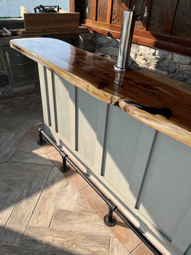 Red Cedar Live Edge Outdoor Bar Top Etsy