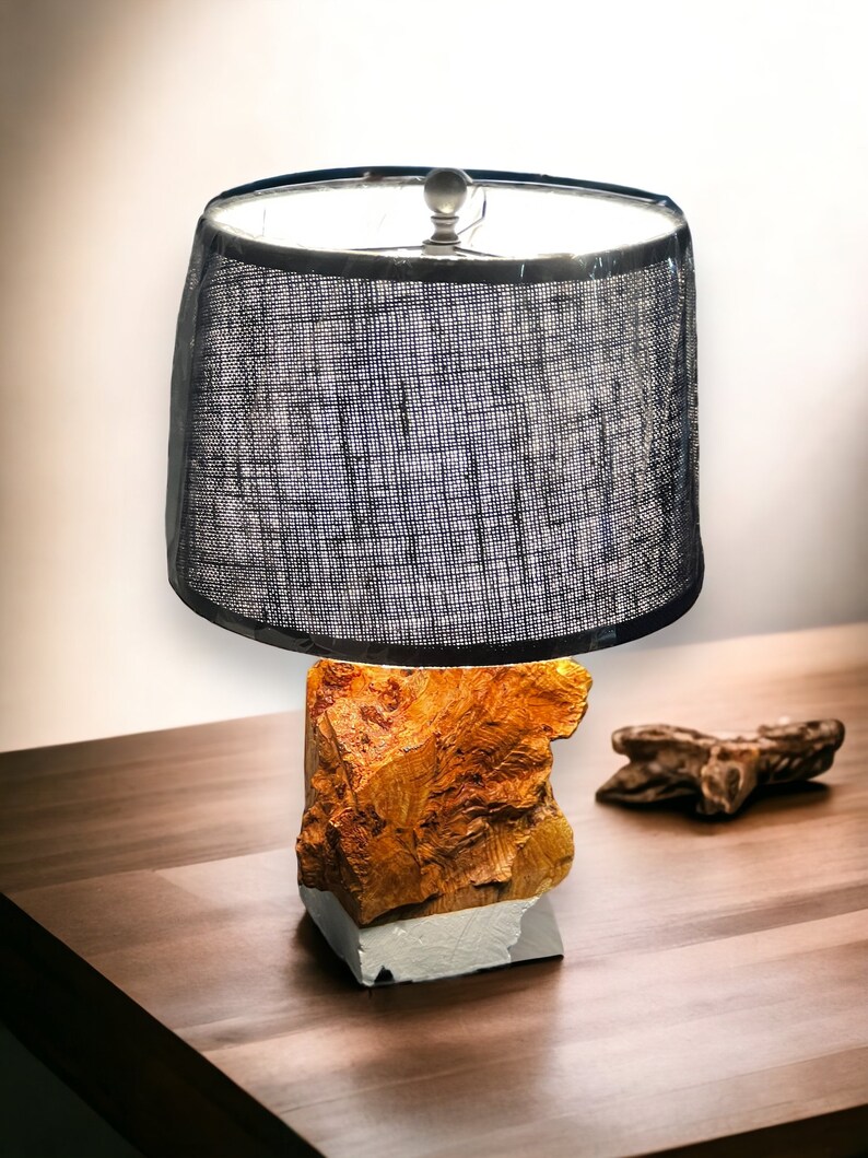 Olive Burl Modern Wood Lamp - Etsy