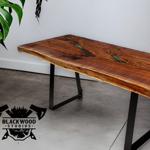 Black Walnut Coffee Table | Live Edge Coffee Table | Rustic Coffee Table | Epoxy Resin Table | Natural Wood Living Room Table | Walnut Table