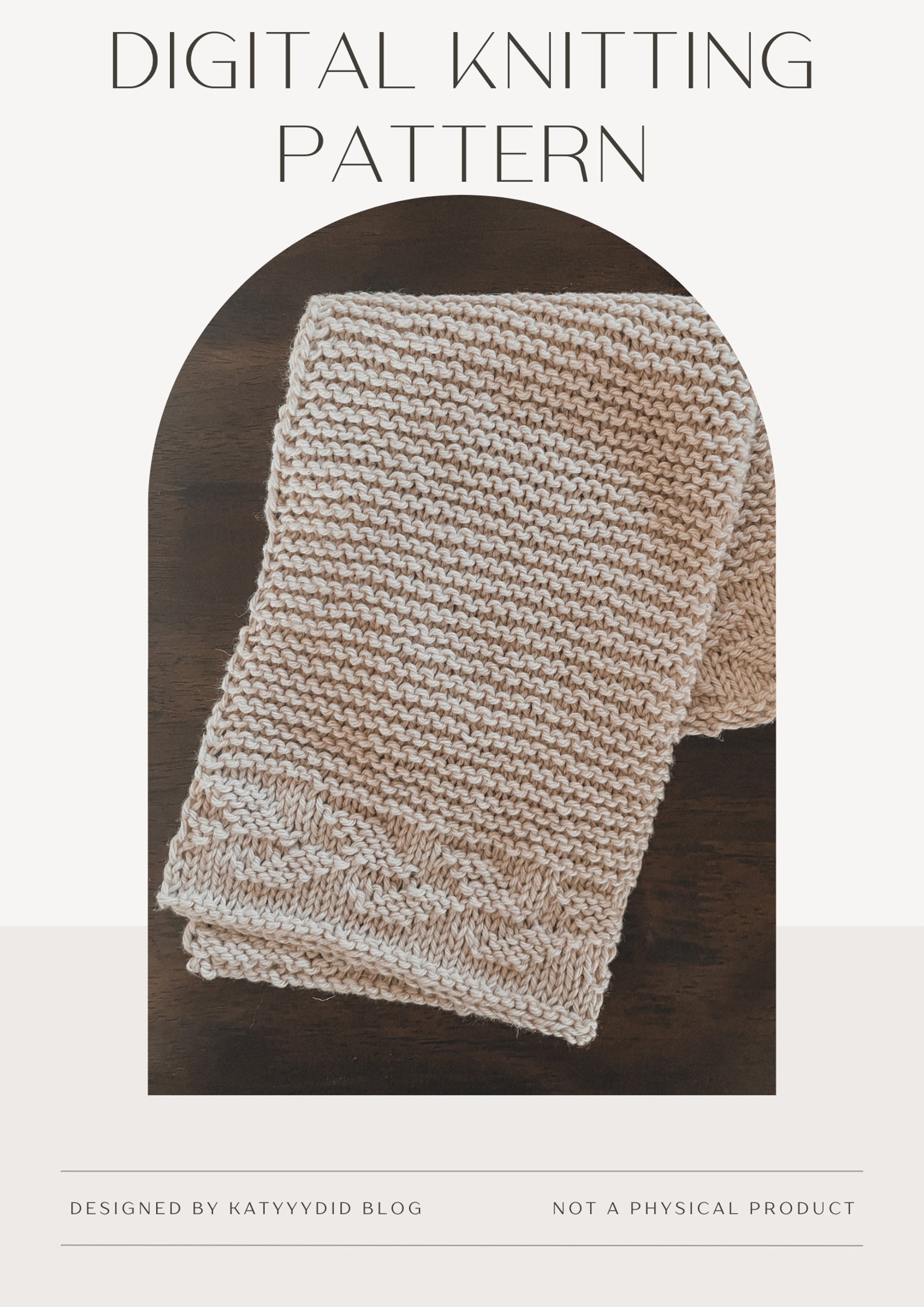 KNITTING PATTERN Patterned Tea Towel Knit Pattern, Kitchen Decor Knit