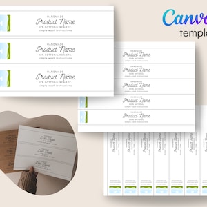 Printable Dishcloth Wrap Label, Custom Belly Band, Washcloth Wrap Labels, Custom Label, Editable Digital Template Canva, Craft Fair Prep
