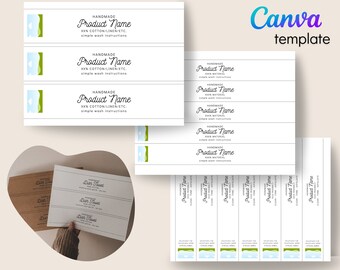 Printable Dishcloth Wrap Label, Custom Belly Band, Washcloth Wrap Labels, Custom Label, Editable Digital Template Canva, Craft Fair Prep