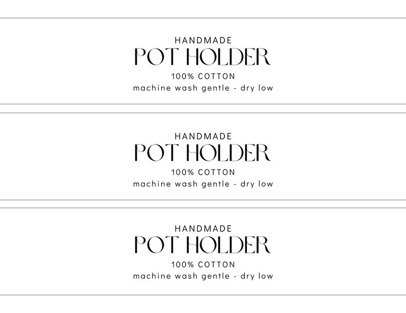 PRINTABLE Vintage Pot Holder - Trivet Wrap Labels, DIY Knit Crochet Pot ...
