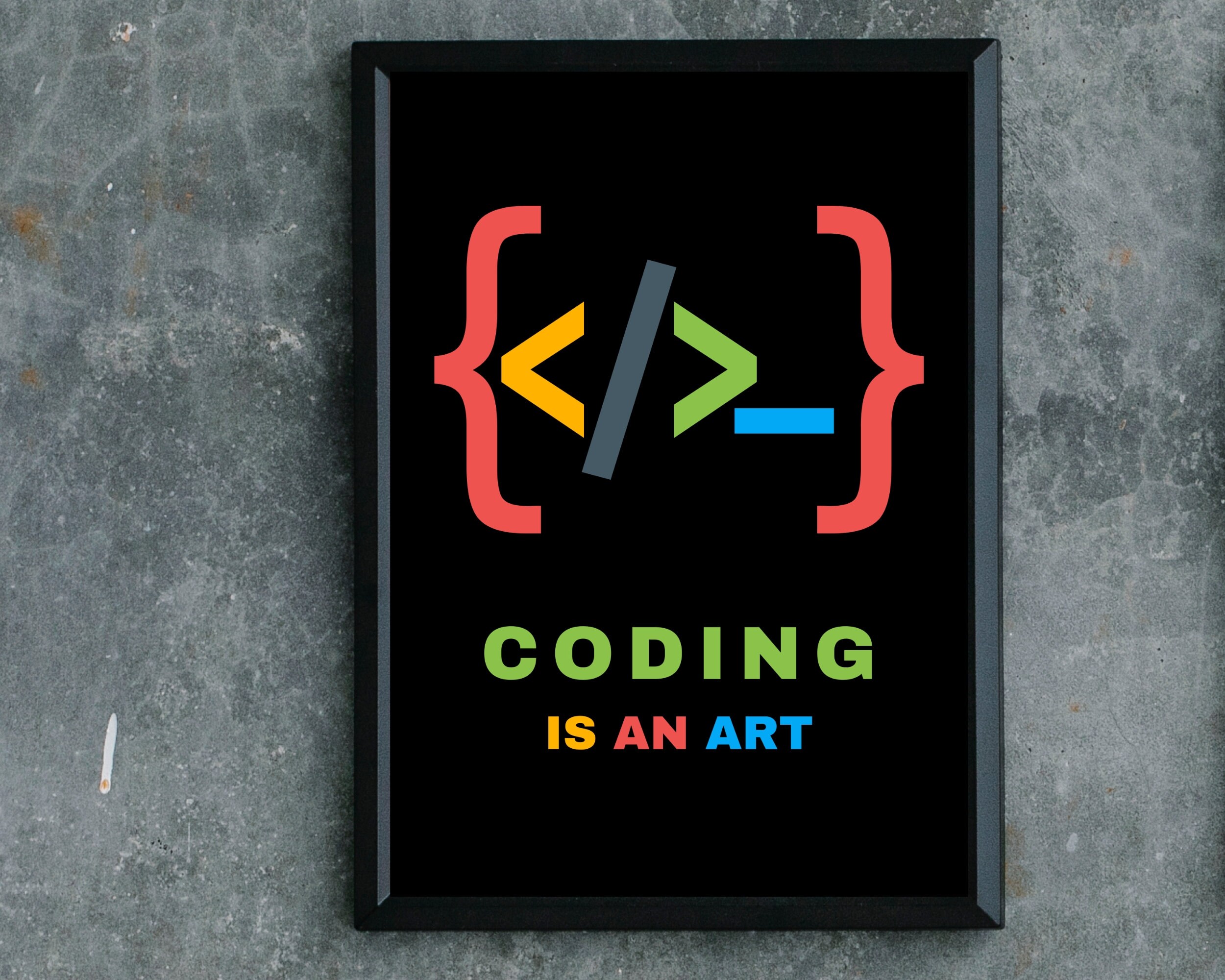 Programming Wall Art - Black Developer Inspirational Quotes, Coding is ...