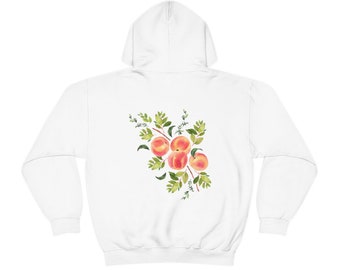 Peach Hoodie with printed back Unisex Heavy Blend Hooded Sweatshirt