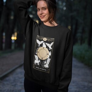 Maglione con carte dei Tarocchi Felpa girocollo unisex pesante in misto lana, Idea regalo spirituale ed esoterica, Regalo spirituale, Maglione, Esoterico