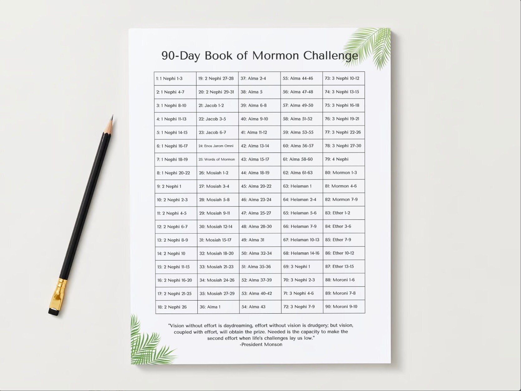 90day Book of Mormon Reading Plan Digital Scripture Schedule Etsy